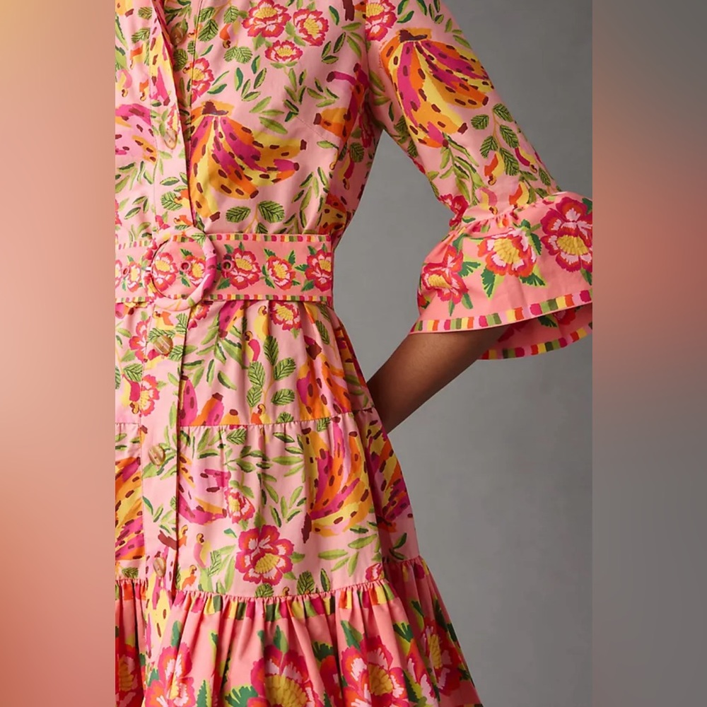 Farm Rio Printed Ruffle Shirt Dress - Picture 6 of 8